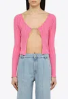 Jacquemus La Maille Pralù Ribbed Cardigan In Pink