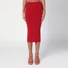 Jacquemus La Jupe Pralu Knitted Midi Skirt In Red