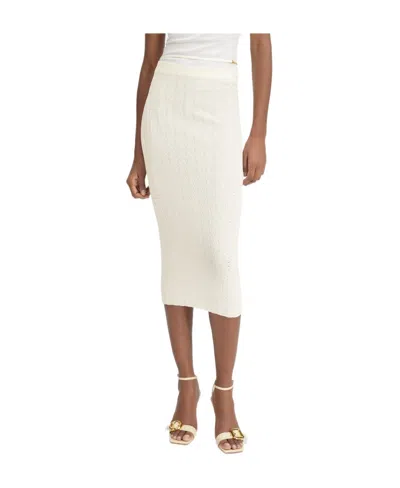 Jacquemus Pralu Ribbed Skirt In White