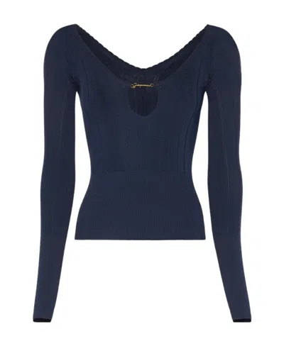 Jacquemus Long-sleeved Sweater In Black