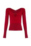 Jacquemus Pralu Ribbed Top In Red