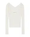 Jacquemus Long Sleeve Scalloped Top In White