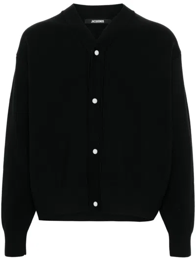JACQUEMUS PRESS-STUD KNITTED CARDIGAN