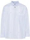Jacquemus Logo-studs Striped Shirt In Print Blue Stripes