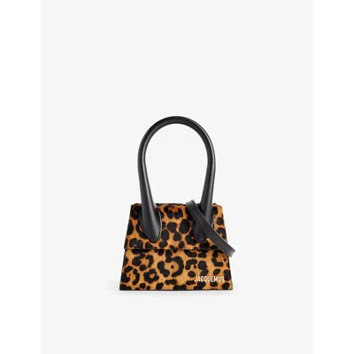 Jacquemus Print Leopard Brown Le Chiquito Moyen Leopard-print Leather Top-handle Bag