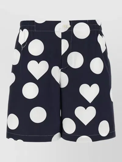 Jacquemus Printed Bermuda Shorts Beach Back Side Pockets In Black