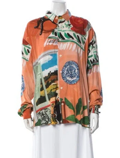 Pre-owned Jacquemus Printed Long Sleeve Button-up Top In Multi
