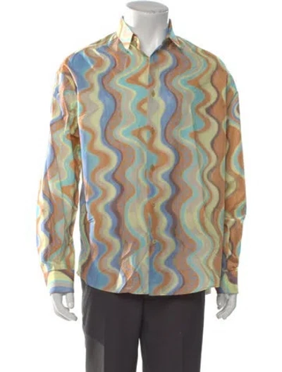 Pre-owned Jacquemus Printed Long Sleeve Shirt In Blue