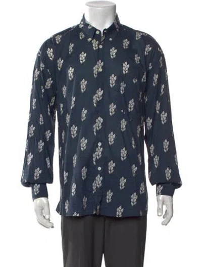 Pre-owned Jacquemus Printed Long Sleeve Shirt In Blue