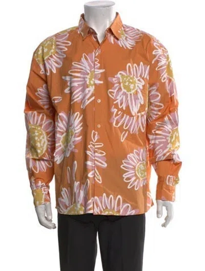 Pre-owned Jacquemus Printed Long Sleeve Shirt In Orange