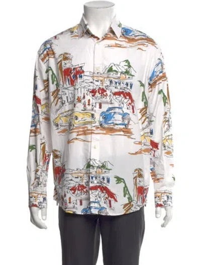 Pre-owned Jacquemus Printed Long Sleeve Shirt In White