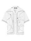 Jacquemus Jean Camp-collar Printed Cotton-poplin Shirt In White
