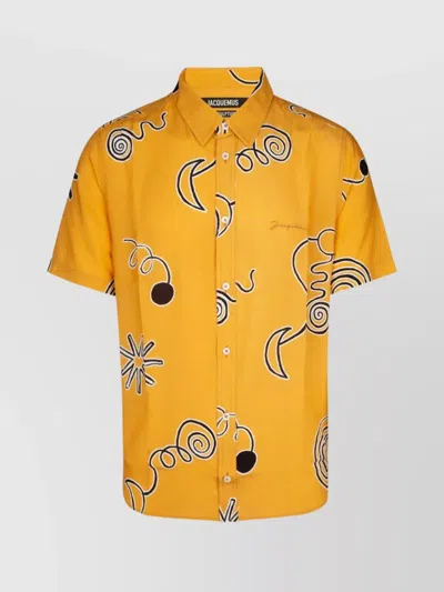 Jacquemus Printed Short Sleeve Shirt In Yellow
