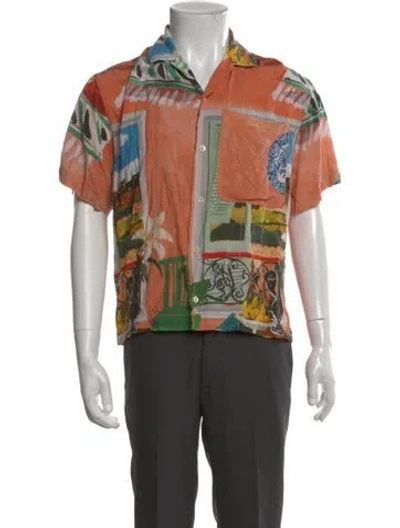 Pre-owned Jacquemus Printed Short Sleeve Shirt In Orange