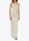 Jacquemus Printed Strappy Maxi Dress In Cream