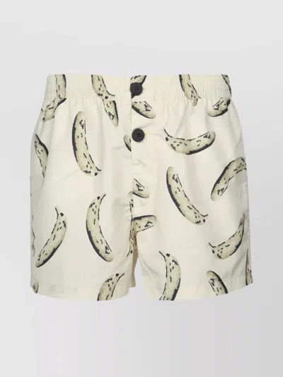 Jacquemus Printed Swim Shorts With Pocket And Buttons