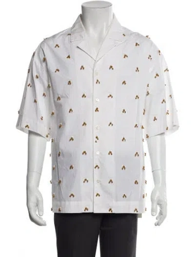 Pre-owned Jacquemus Printed Three-quarter Sleeve Shirt In White