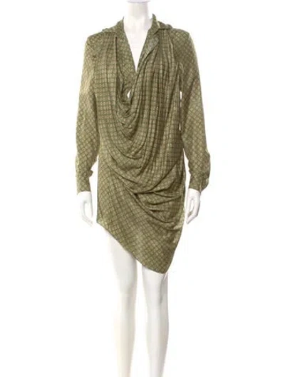 Pre-owned Jacquemus Printed V-neck Top W/ Tags In Green