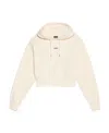 Jacquemus Cotton Hoodie With Drawstring Hood And Ribbed Details In Nude