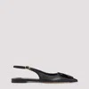 Jacquemus Duelo Slingback Leather Flats In Black