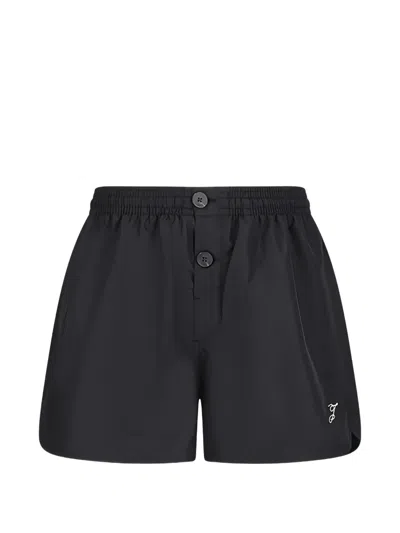 Jacquemus Puntini Logo-embroidered Swim-shorts In Black
