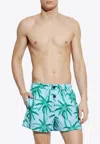Jacquemus Le Maillot Puntini Light Blue Swimsuit With Elastic Waist And All-over Print In Tech Fabric Man