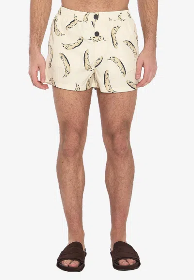 JACQUEMUS PUNTINI PRINTED SWIM SHORTS