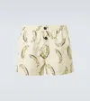 Jacquemus Le Maillot Puntini Yellow Swimsuit With Elastic Waist And All-over Print In Tech Fabric Man In Yellow