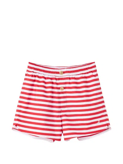 Jacquemus Gestreifte Puntini Badeshorts In Red