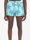 Jacquemus Le Maillot Puntini Light Blue Swimsuit With Elastic Waist And All-over Print In Tech Fabric Man In Blue