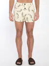Jacquemus Le Maillot Puntini Yellow Swimsuit With Elastic Waist And All-over Print In Tech Fabric Man In Yellow