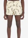 Jacquemus Le Maillot Puntini Yellow Swimsuit With Elastic Waist And All-over Print In Tech Fabric Man In Yellow
