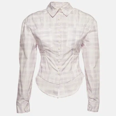 Pre-owned Jacquemus Purple Checked Poplin La Chemise Cueillette Valensole Blouse Xxs