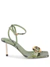 Jacquemus Python-print Leather Sandals In Green