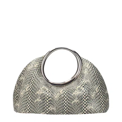 Jacquemus Python-embossed Leather Top Handle Bag In Black