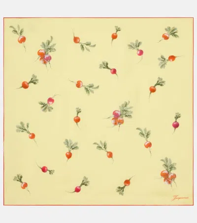 Jacquemus Raddish Printed Silk Scarf In Multi