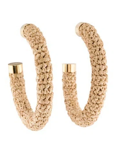 Pre-owned Jacquemus Raffia Hoop Earrings. In Multi