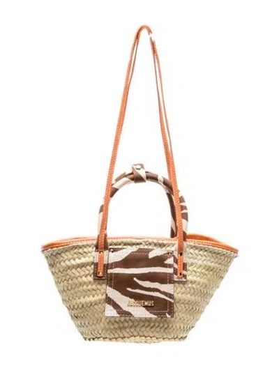 Pre-owned Jacquemus Raffia Panier Soli Petit In Neutrals