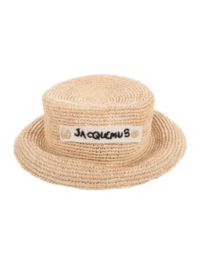 Pre-owned Jacquemus Raffia Plage Bucket Hat In Neutrals