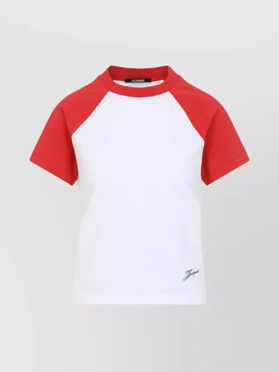 JACQUEMUS RAGLAN SLEEVE COTTON BLEND T-SHIRT