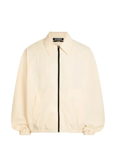 Jacquemus Le Coupe-vent White Jacket With Front Closure In Tech Fabric For Men