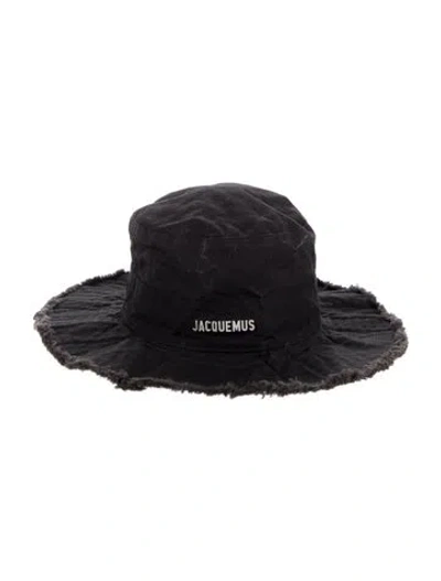 Pre-owned Jacquemus Raw-edge Bucket Hat In Black