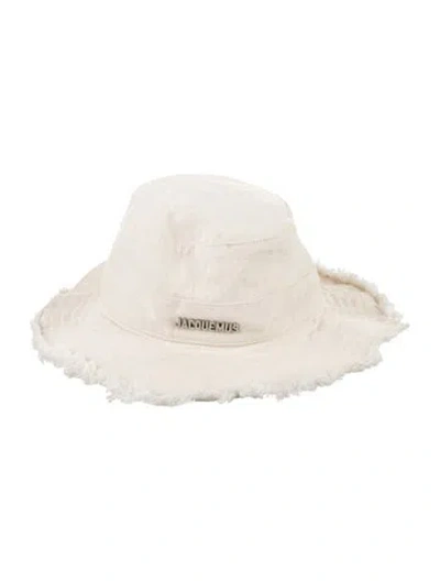Pre-owned Jacquemus Raw-edge Trim Bucket Hat In Neutral