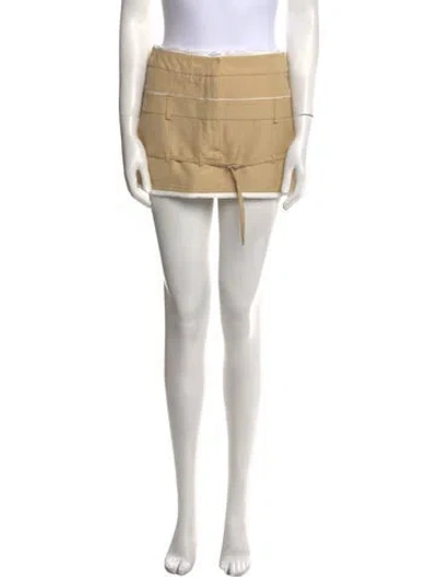 Pre-owned Jacquemus Raw-edge Trim Mini Skirt In Neutral