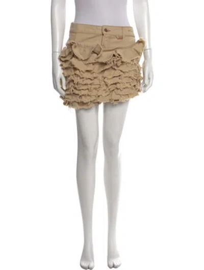 Pre-owned Jacquemus Raw-edge Trim Mini Skirt In Neutral