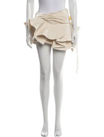 Pre-owned Jacquemus Raw-edge Trim Mini Skirt In Neutrals