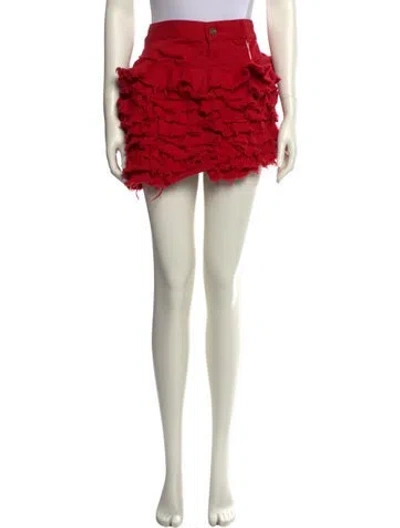 Pre-owned Jacquemus Raw-edge Trim Mini Skirt W/ Tags In Red