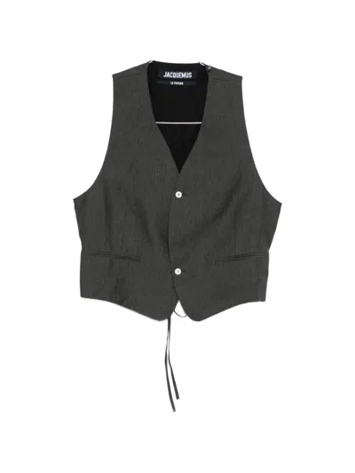 Jacquemus Raysan Button Waistcoat In Gray