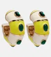 Jacquemus Les Boucles Rayures Enamelled Hoop Earrings In Yellow