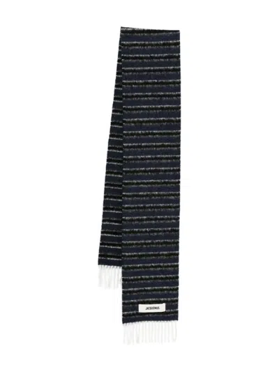 Jacquemus Rayures Striped Scarf In Blue